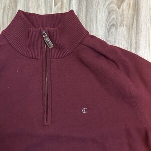 Criquet Men's Maroon Zip-Up Sweater